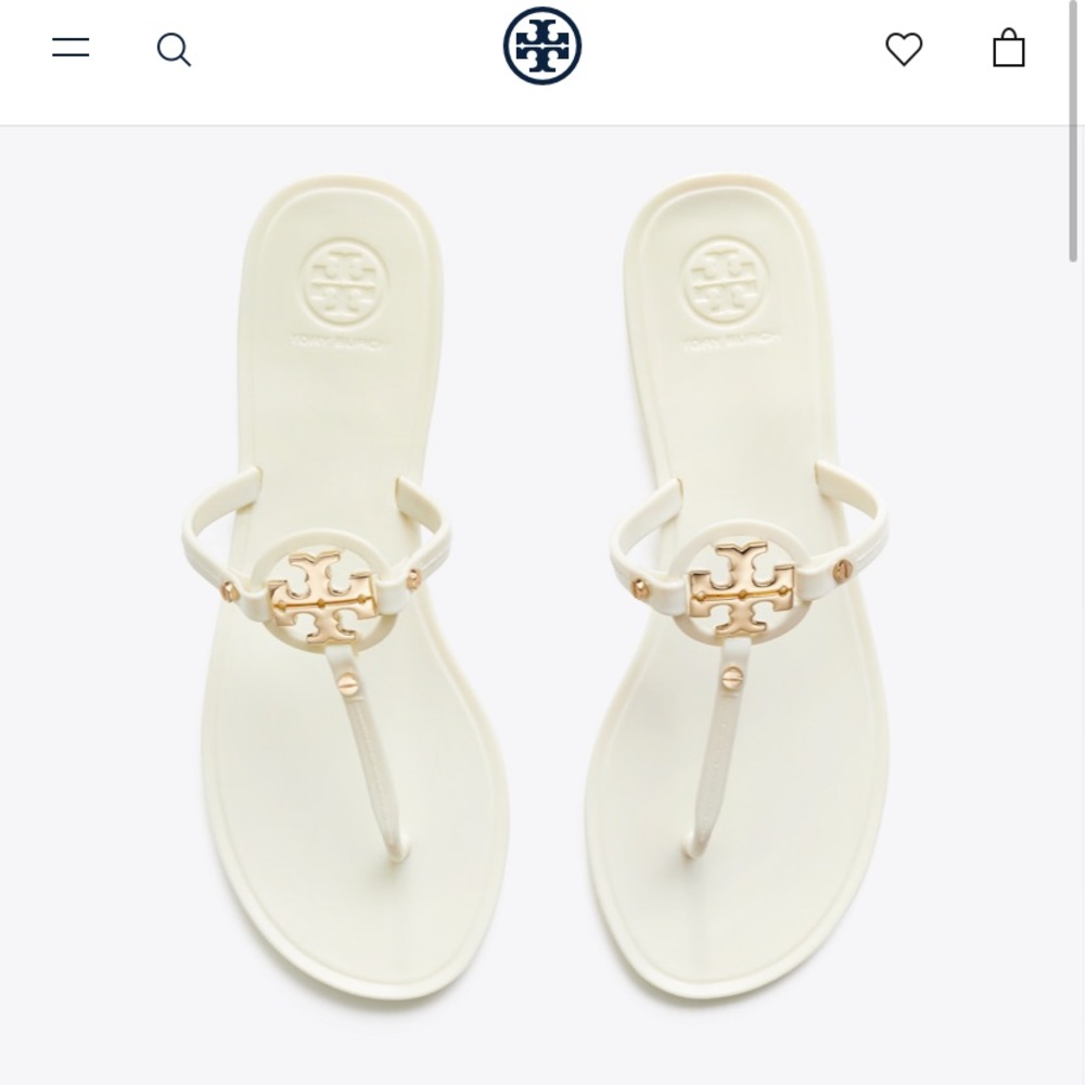TORY BURCH MINI MILLER JELLY THONG SANDAL Ivory